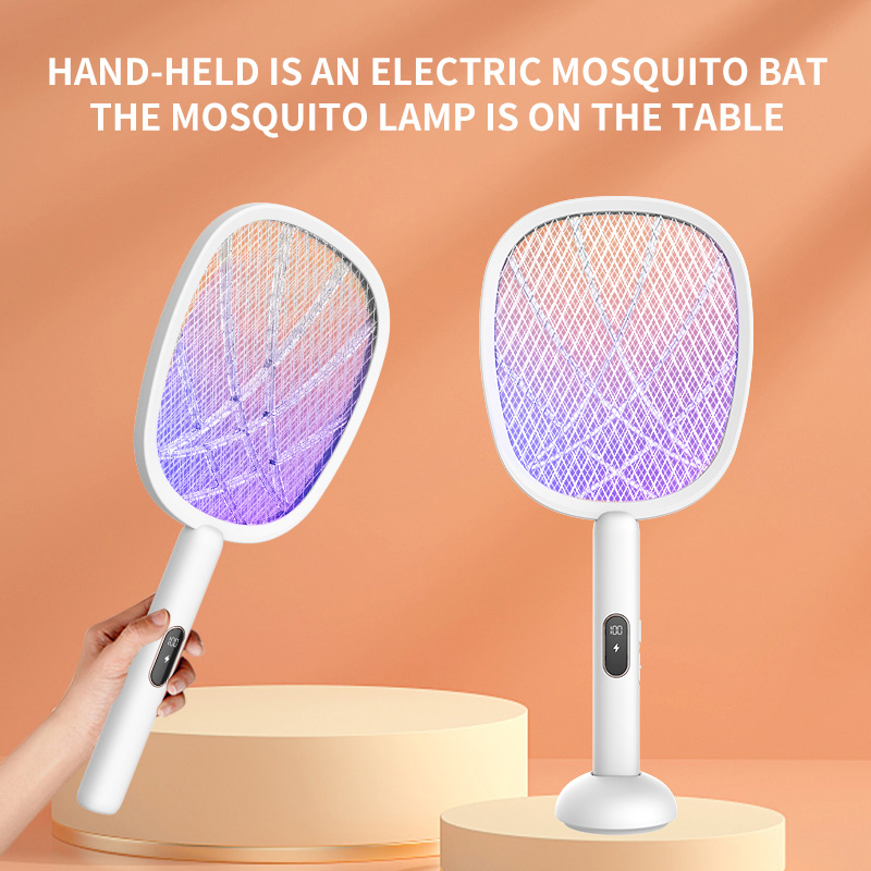 EBEZ™ 2-dalam-1 Electric Mosquito Bat-dengan skrin kuasa paparan dok pengecasan USB