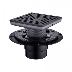 2021 China New Design Round Stainless Steel Grill Grates - 4-1/4Inch Square Shower Drain, 304 Stainless Steel Matte Black Shower Floor Drain, Includes Drain Flange Kit – Juncheng