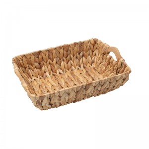 Water hyacinth hand woven storage basket pantry organizer natural wicker rattan basket
