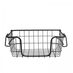 Телена кошница за килер с регулируеми дръжки, подреждаща се за решение за съхранение в баня и кухня Метална кошница