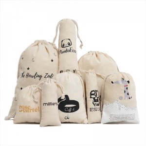 Cotton and Linen Custom Logo Drawstring Bags