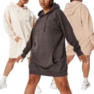 ECOGARMENTS ECOGARMENTS Übergroßes, langärmliges Hoodie-Kleid für Frauen mit individuellem Logo