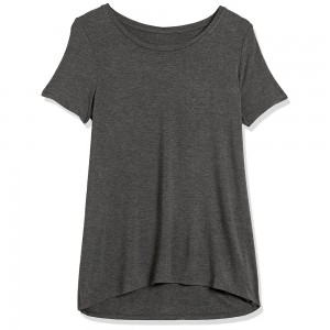 Relaxed-Fit Kurzarm-Scoopneck-Swing-T-Shirt für Damen