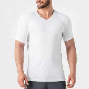 Ecogarments Männer Soft Comfy Bambus Rayon Undershirts Atmende T-Shirt Kuerzarm T-Shirten