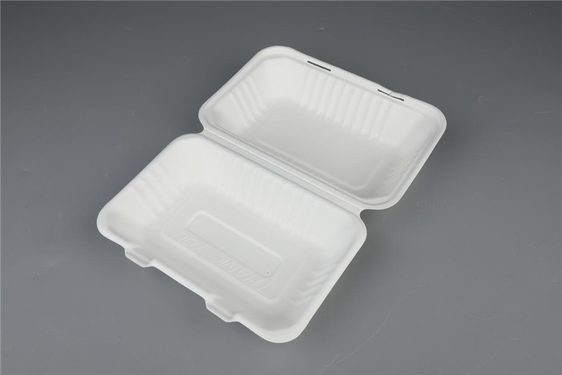 I-Degradable Compostable Moba Bagasse Tableware 9″×6″ Rectangle Clamshell