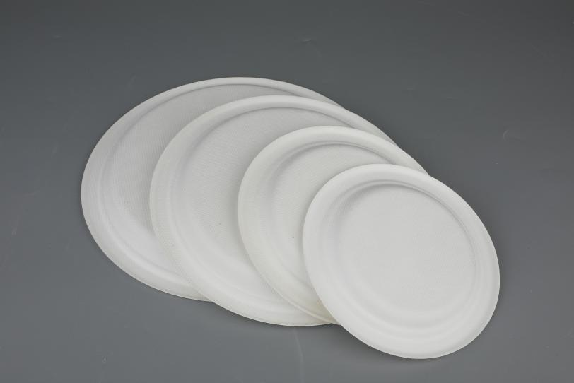 Екологічно чистий біологічно розкладаний столовий посуд із круглої тарілки з цукрової тростини 6″ 7″ 9″ 10″