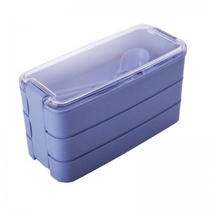 3 saffi BPA ħielsa qamħ tiben tal-plastik gidjien iskola bento lunch box kontenitur tal-ikel