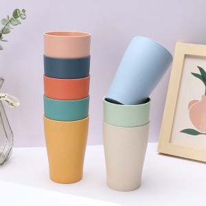BESPLATNI UZORAK Ekološki prihvatljiva plastična čaša od pšenične slame za višekratnu upotrebu prilagođenog logotipa za djecu i odrasle