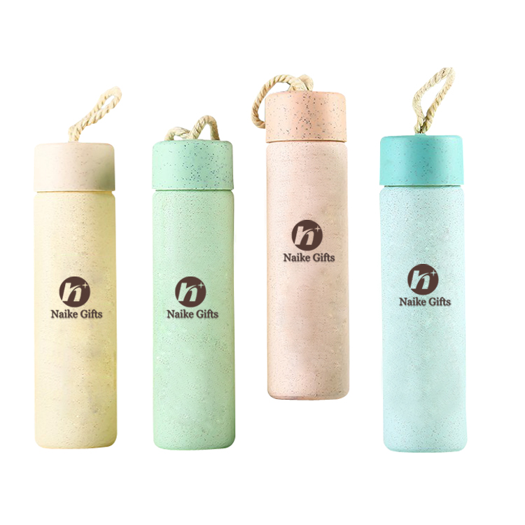 New products natural eco friendly reusable biodegradable material wheat straw plastic thermos mug for travel