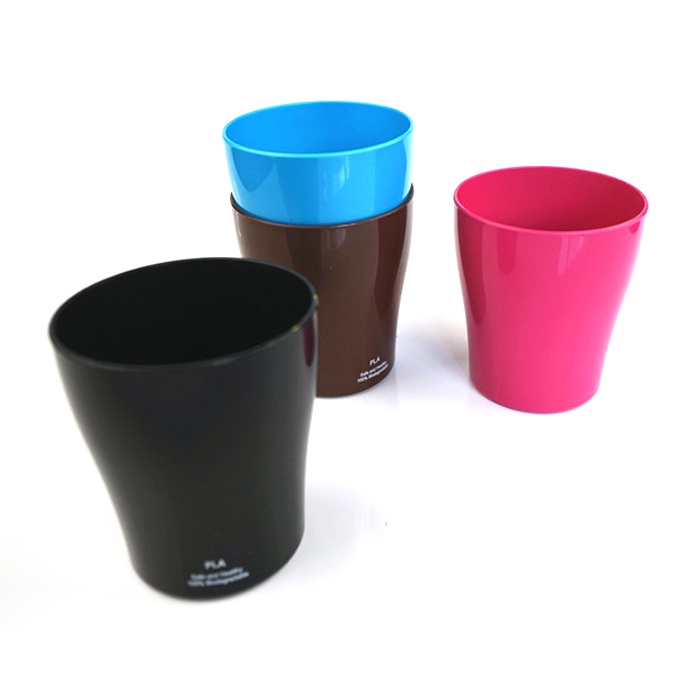Hot sale custom dicitak logo biodegradable reusable ramah-eco awét pla sikat huntu kekemu cup keur dipake imah