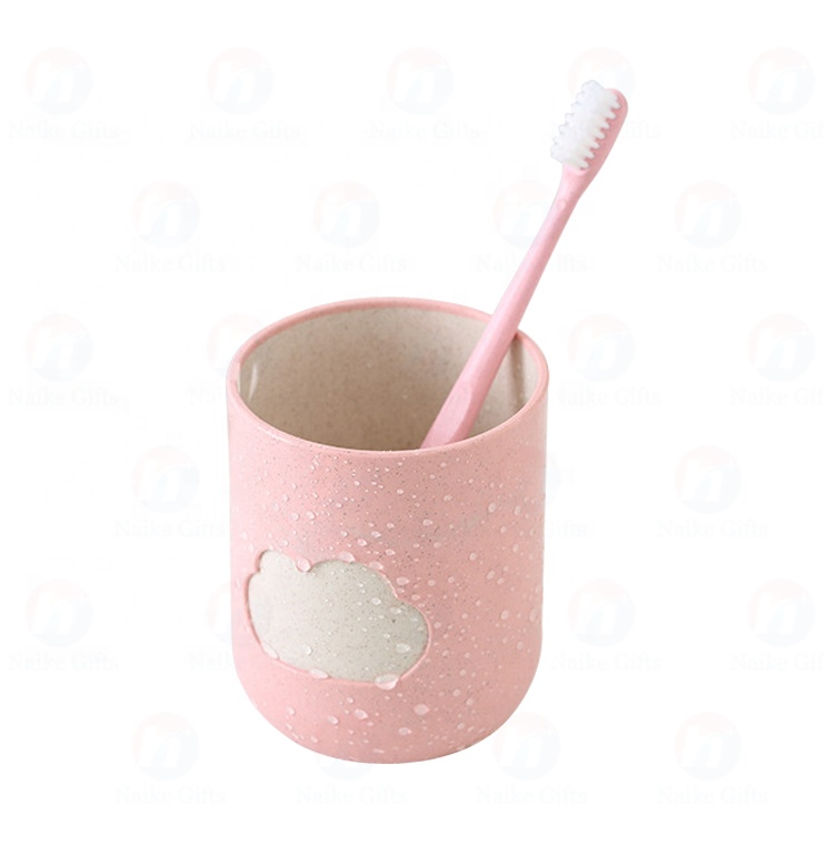 Lovely wheat straw toothbrush cup home environmental protection cup fashion couple bathroom holding cup