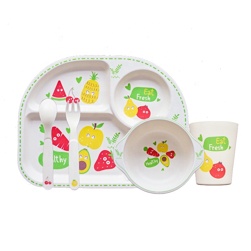 Прочный набор детской посуды с разделенной решеткой, креативный модный, устойчивый к падению, противоскользящий детский набор посуды