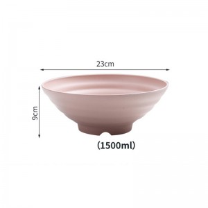 Logo kustom mangkuk ramen mangkuk mie Jepang plastik jerami gandum ramah lingkungan