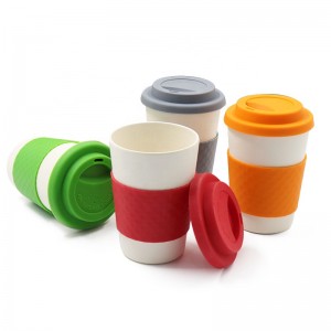 Promotivna prilagođena plastična putna šalica za kavu s kutijom od ekološki prihvatljivih bambusovih vlakana za višekratnu upotrebu