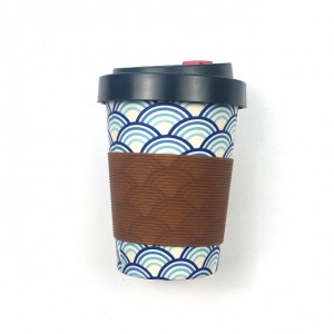 Tasse à café de voyage en plastique de fibre de bambou écologique réutilisable personnalisée promotionnelle avec boîte