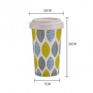 Promotivna plastična putna šalica za kavu od ekološki prihvatljivih bambusovih vlakana za višekratnu upotrebu s logom