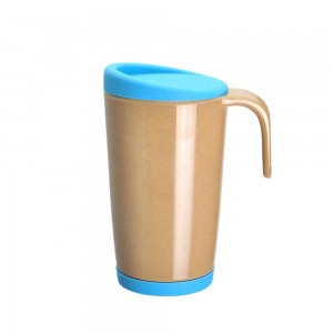 Promotivna putna plastična šalica za kavu s logotipom, biorazgradiva rižina ljuska za višekratnu upotrebu