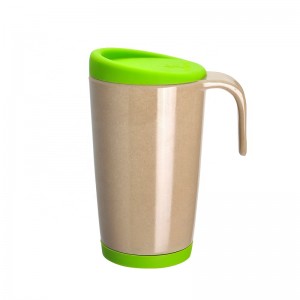 Promotional custom reusable biodegradable rice husk plastic travel coffee cup with logo