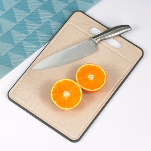 Anti-bacterial kitchen wheat straw plastic meat cutting board chopping board with handle