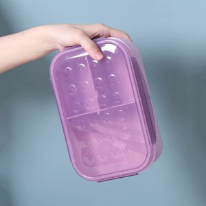 Caixa de xantar bento de plástico de palla de trigo ecolóxica a proba de fugas, contenedor de comida con cubertos