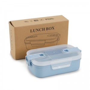 3 skyrių BPA be BPA kviečių šiaudų plastikinis vaikų mokyklos bento pietų dėžutės maisto konteineris