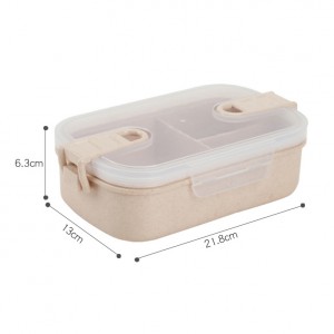 3 compartment BPA free wheat straw plastic kids school bento lunch box nga sudlanan sa pagkaon