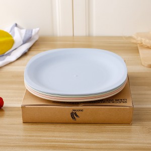 Giá rẻ có thể tái sử dụng thân thiện với môi trường rơm lúa mì bữa tiệc nhựa bữa tối món tráng miệng đĩa ăn nhẹ