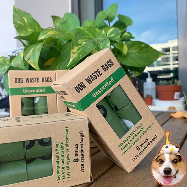 Biodegradable compostable disposable custom printed eco friendly black trash garbage pet dog waste poop poo bag for dogs Featured Image