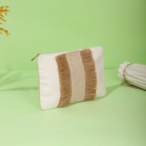 Organitzador de maquillatge de nova arribada, estoigs de bosses de cosmètics per a dones/viatge Fibra de bambú i fibra de jute-CBB041