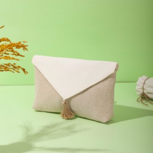 Модна чанта за шминка со патент Lady Bamboo Fiber и Jute fiber-CBB046