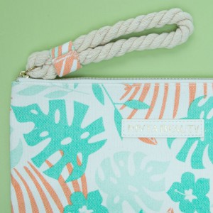 Lyocell canvas summer flower toiletry bag -CNC147
