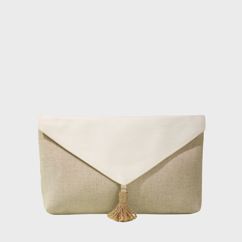 Çanta e grimit në modë me zinxhir, fibër bambu dhe fibër jute-CBB046