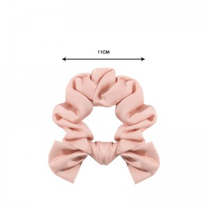 Галстукҳои мӯи сарпӯши Эластикии Lyocell Fiber Pink Butterfly Scrunchies барои занон - BEA002