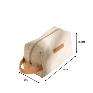 यात्रा शौचालय बैग पुनर्नवीनीकरण कपास और पुनर्नवीनीकरण PVB-CBC078