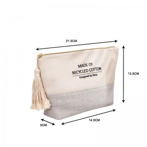 Essential Pouch Cosmetic Bag Recycled Cotton & Jute-CBC086