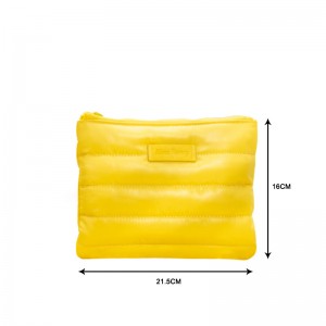 Waterproof RPET cosmetic flat bag nga adunay quilted- CBR223
