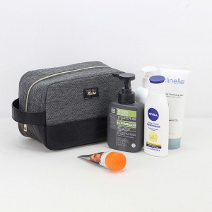 Мъжка преносима чанта за тоалетни принадлежности, изработена от рециклиран PET с дръжка-MCBR029