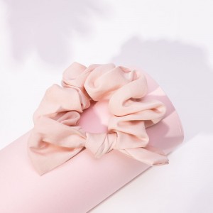 Галстукҳои мӯи сарпӯши Эластикии Lyocell Fiber Pink Butterfly Scrunchies барои занон - BEA002