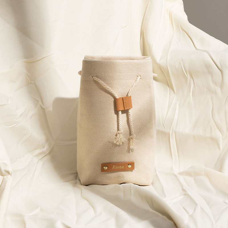 Təkrar emal edilmiş pambıqdan hazırlanmış təbii kiçik ipli kosmetik çanta – CBC077 Xüsusi Şəkil