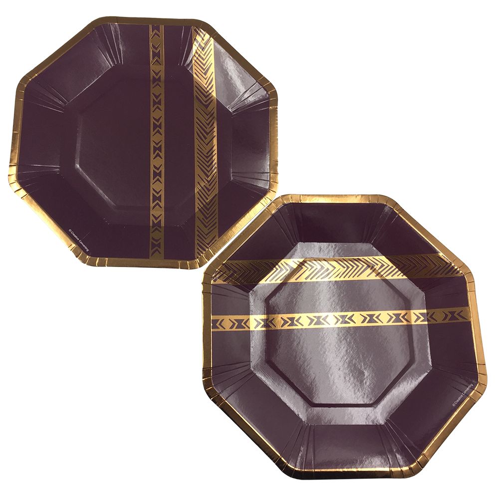 PARTY INORASA DINNERWARE SET Side Plates |Heavyweight Paper Plates |Hexagon Design |Biodegradable Plates yeUpscale Muchato uye Kudyira