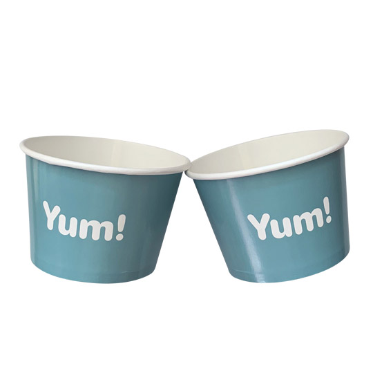 紙製アイスクリームトリートカップ – 温かい食べ物または冷たい食べ物用の9オンスの使い捨てデザートボウル50個