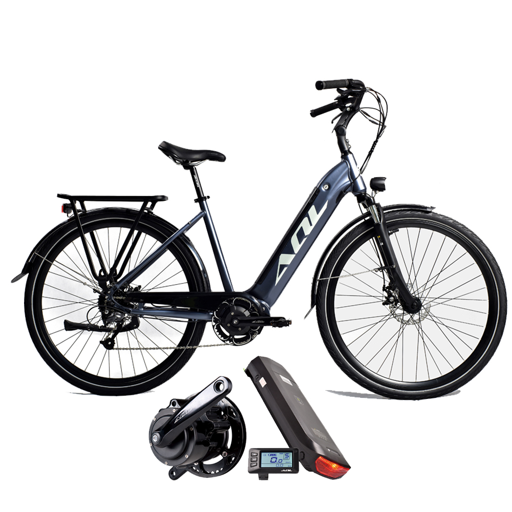 Step-thru Electric Bicycle Mid Drive Motor Assist Electric Pedel E-bike with Lithium Battery Hidden in Frame