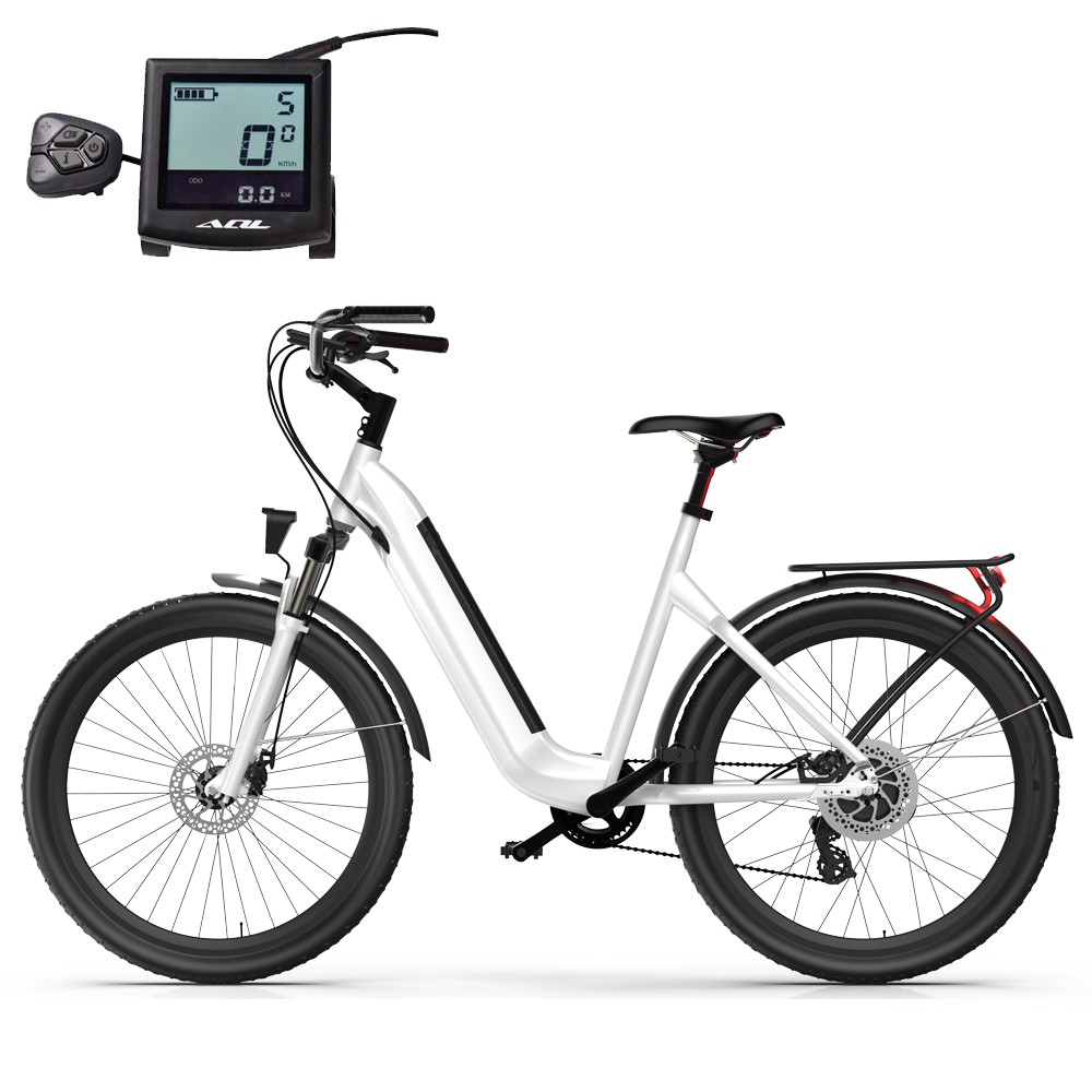 Low Step-through Height Cruiser Integrated Frame Battery Electric Bicycle