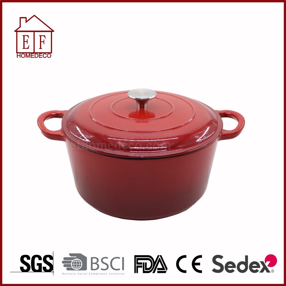 Cast iron enamel coating kitchen cooking pot