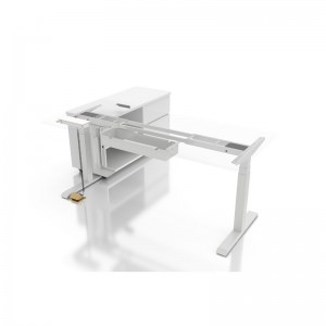 Fully Height Adjustable Small Office L-Desk