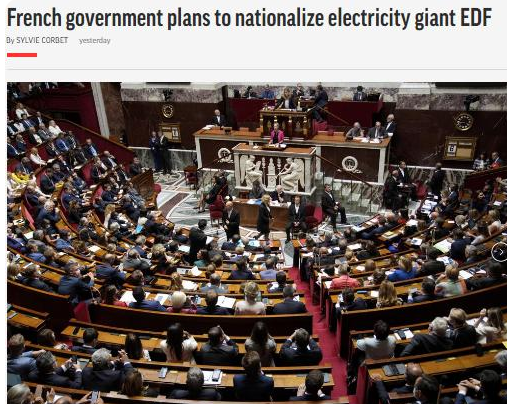 France has announced the 100% nationalisation of its electricity giant, citing the conflict between Russia and Ukraine