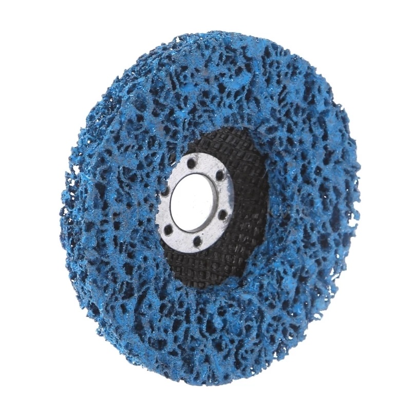 Disco de tira limpa de carburo de silicio azul de 115 x 22 mm con almofada de respaldo de fibra Imaxe destacada