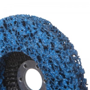 Disco da 115 x 22 mm in carburo di silicio blu con striscia di supporto in fibra