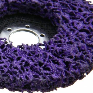 125 X 22mm Purple Clean Strip Flap Disc ທີ່ມີຖານ Fiberglass