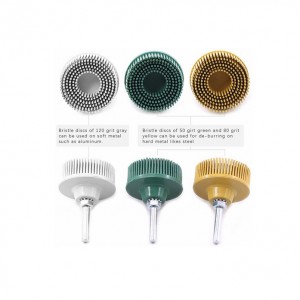 [Copy] 2 Inci Bristle Disc 50# 80# 120# Abrasive Brush Disc sareng 1/4 Shank Wear Resistant Coating Removal